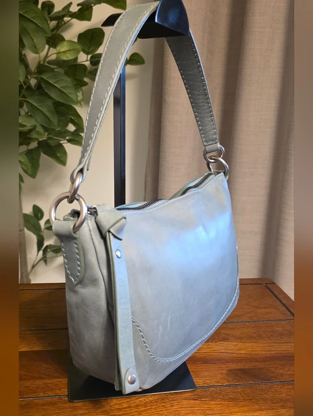 Frye Melissa Blue Leather Shoulder Bag - Picture 2 of 8